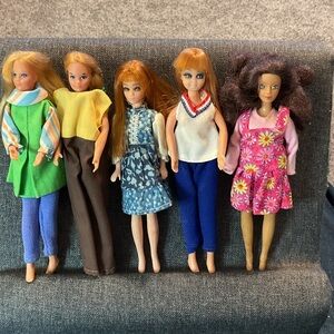 Doll Set VINTAGE with Colorful Outfits